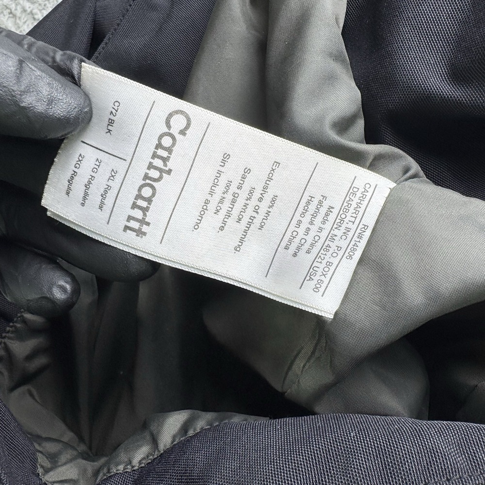 Carhartt Shoreline Coat Mens 2XL Black Waterproof Breathable Hooded Work Jacket - Picture 4 of 16